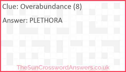Overabundance (8) Answer