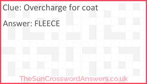 Overcharge for coat Answer