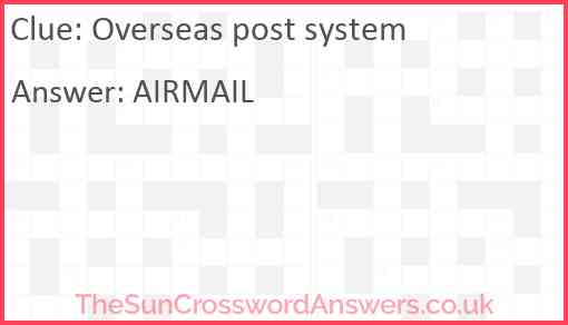 Overseas post system Answer