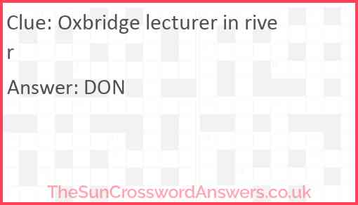 Oxbridge lecturer in river Answer