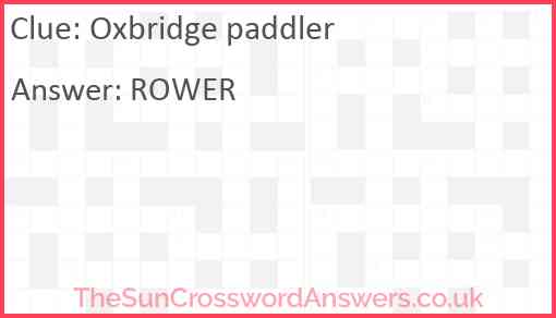 Oxbridge paddler Answer