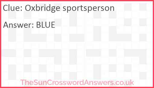 Oxbridge sportsperson Answer
