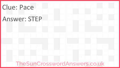 Pace crossword clue TheSunCrosswordAnswers co uk