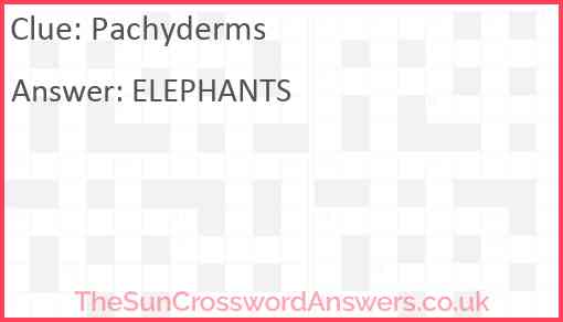 Pachyderms Answer