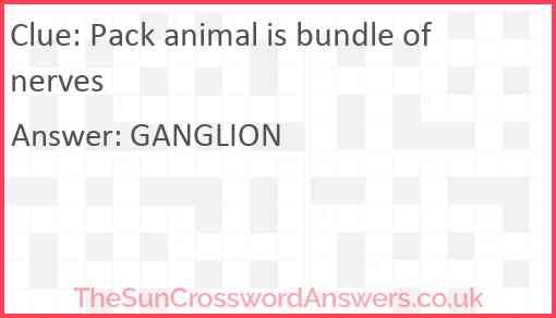Pack animal is bundle of nerves Answer