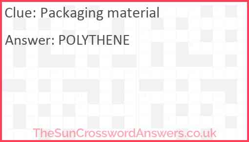 Packaging material Answer