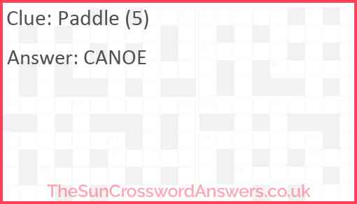 Paddle (5) Answer