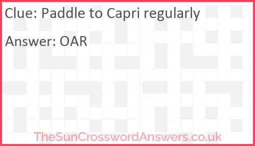 Paddle to Capri regularly Answer