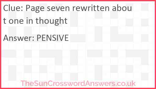 Page seven rewritten about one in thought Answer