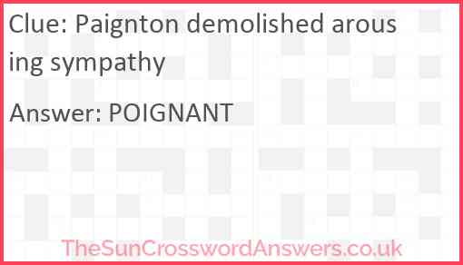 Paignton demolished arousing sympathy Answer