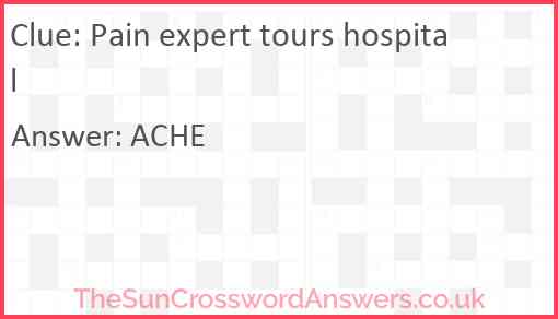 Pain expert tours hospital Answer