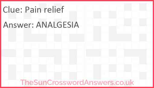 Pain relief Answer