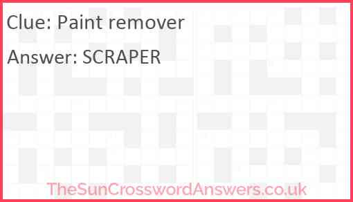 Paint remover Answer