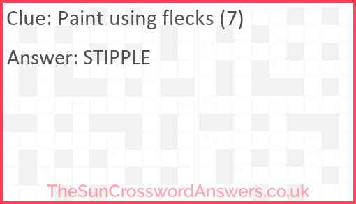Paint using flecks (7) Answer