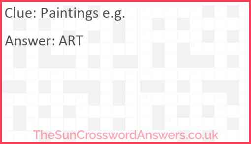 Paintings e.g. Answer