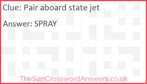 Pair aboard state jet Answer