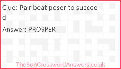 Pair beat poser to succeed Answer