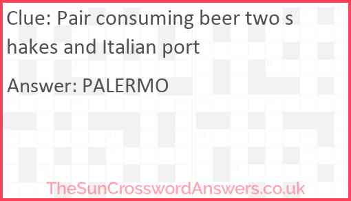 Pair consuming beer two shakes and Italian port Answer