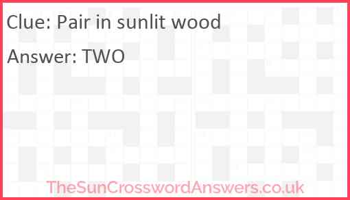 Pair in sunlit wood Answer