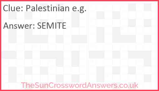 Palestinian e.g. Answer