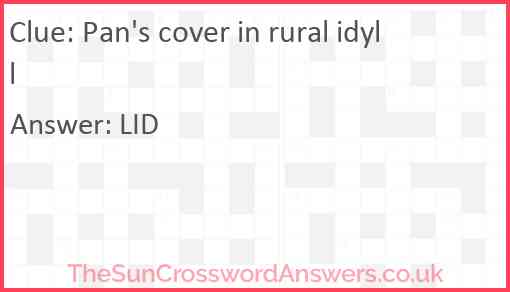 Pan's cover in rural idyll Answer
