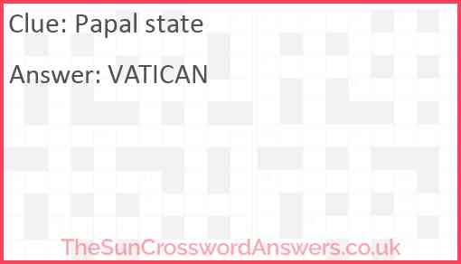Papal state Answer