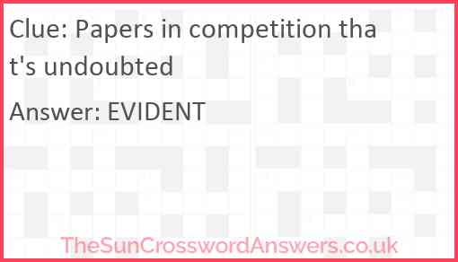 Papers in competition that's undoubted Answer
