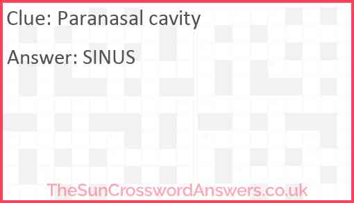 Paranasal cavity Answer