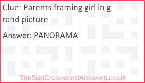 Parents framing girl in grand picture Answer