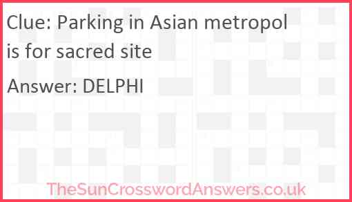 Parking in Asian metropolis for sacred site Answer