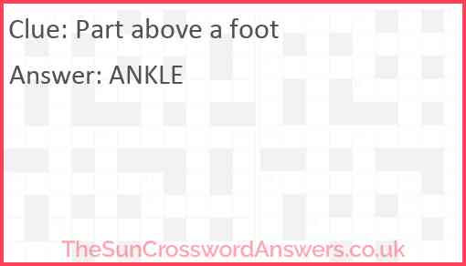 Part above a foot Answer