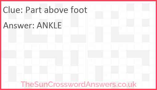Part above foot Answer