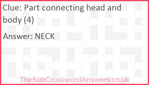 Part connecting head and body (4) Answer