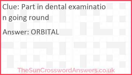 Part in dental examination going round Answer