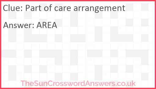Part of care arrangement Answer