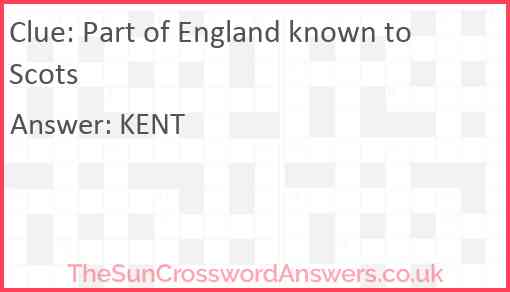 Part of England known to Scots Answer