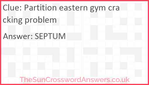 Partition eastern gym cracking problem Answer