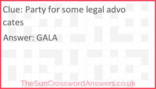 Party for some legal advocates Answer