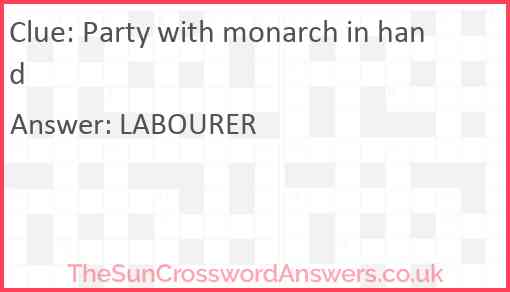 Party with monarch in hand Answer