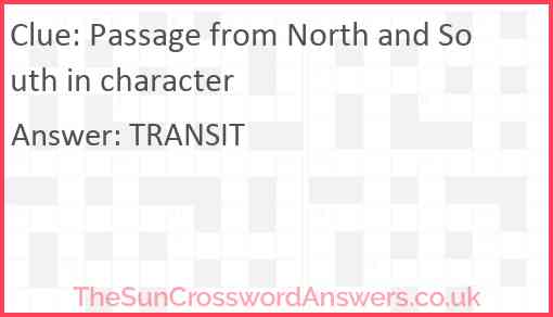 Passage from North and South in character Answer