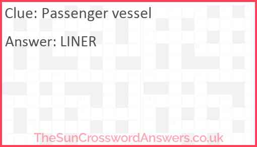 Passenger vessel Answer