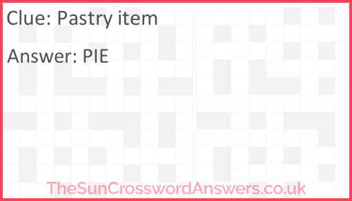 Pastry item Answer