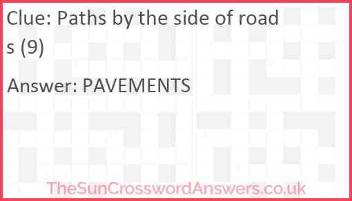 Paths by the side of roads (9) Answer