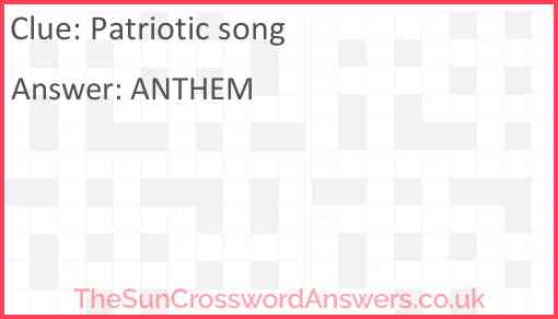 Patriotic song Answer