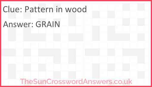 Pattern in wood Answer