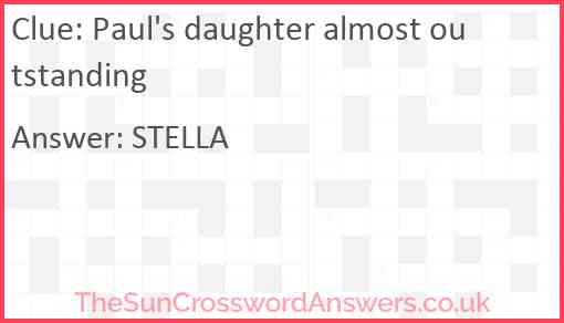 Paul's daughter almost outstanding Answer