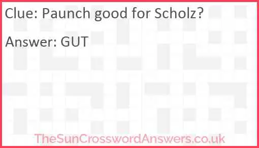 Paunch good for Scholz? Answer
