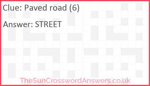 Paved road (6) Answer