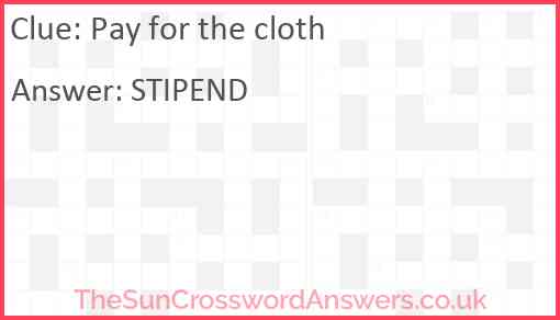 Pay for the cloth Answer