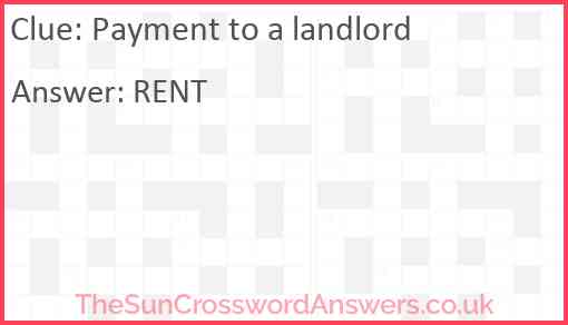 Payment to a landlord Answer
